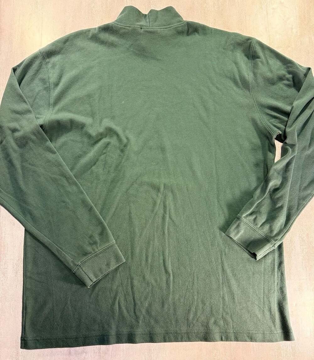 L.L.Bean Men's‎ XL Regular Mock Neck Long Sleeve Shirt Green